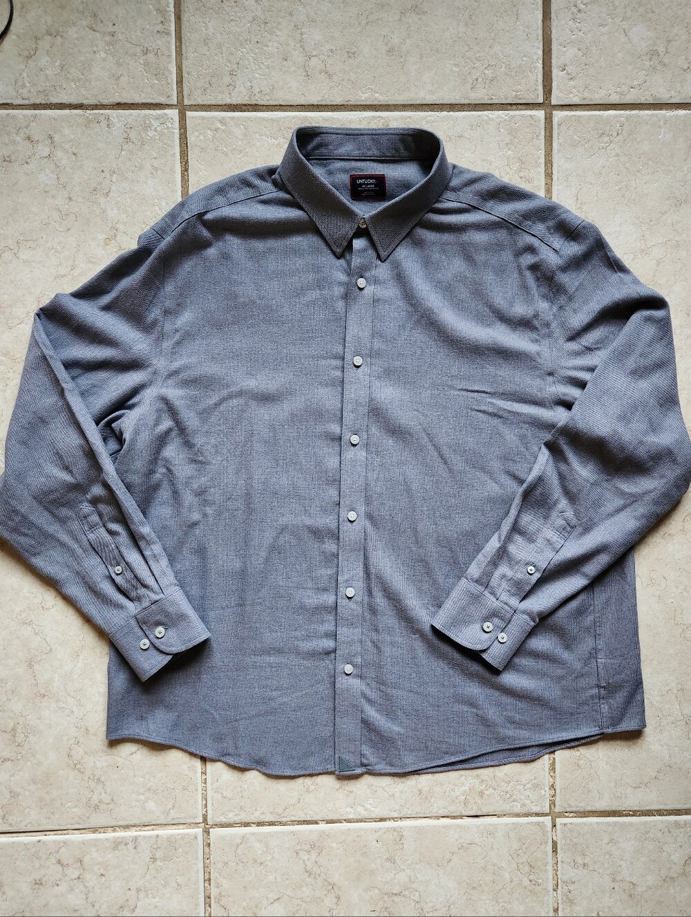 UNTUCKit XXL Relaxed Fit Grey Veneto Grisaille Wrinkle-Free Button Down Shirt